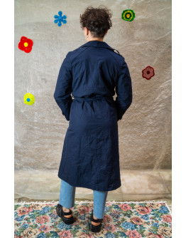 Vintage μπλε καμπαρτίνα S