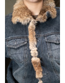 Vintage denim jacket με faux fur επένδυση M
