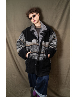 Vintage unisex jacket με suede λεπτομέρειες M