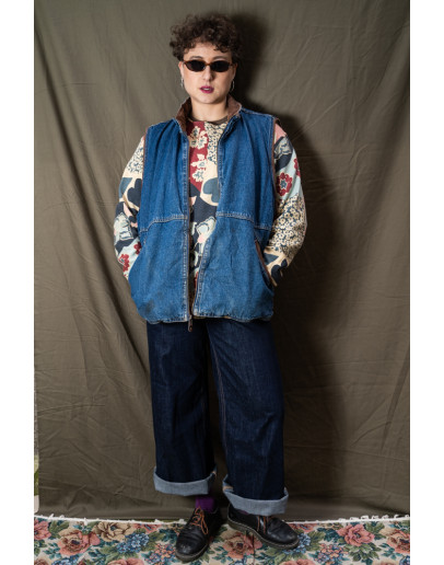 Vintage unisex αμάνικο denim jacket με επένδυση Wrangler L