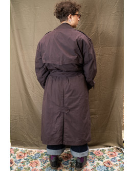 Vintage καφέ καμπαρτίνα με επένδυση M