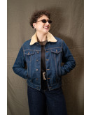 Vintage denim jacket με επένδυση S