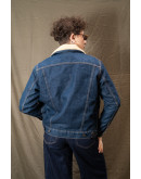 Vintage denim jacket με επένδυση S