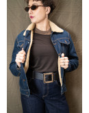 Vintage denim jacket με επένδυση S