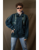 Vintage unisex bomber jacket with leather details L