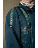 Vintage unisex bomber jacket with leather details L