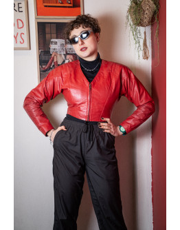 Vintage leather bolero S