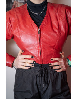 Vintage δερμάτινο μπολερό S