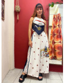 Vintage εμπριμέ wrap παντελόνα