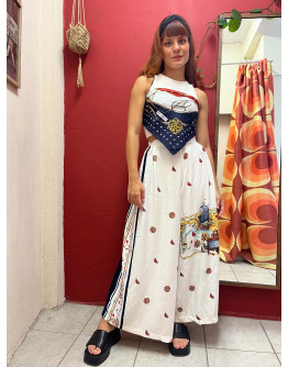 Vintage εμπριμέ wrap παντελόνα