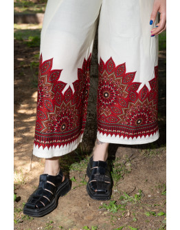 Vintage εμπριμέ wrap παντελόνα 