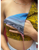 Μεταξωτό halter top διπλής όψης 