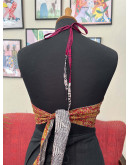 Μεταξωτό halter top διπλής όψης 