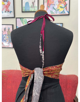 Μεταξωτό halter top διπλής όψης 