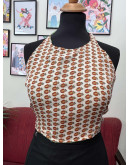 Μεταξωτό halter top διπλής όψης 