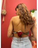 Μεταξωτό halter top διπλής όψης 