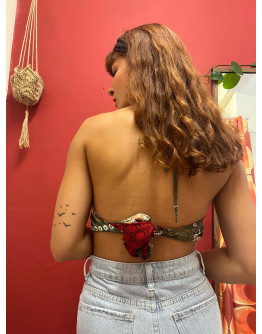 Μεταξωτό halter top διπλής όψης 