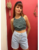 Μεταξωτό halter top διπλής όψης 