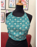 Μεταξωτό halter top διπλής όψης 