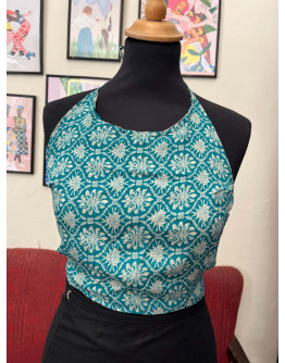 Μεταξωτό halter top διπλής όψης 