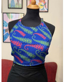 Μεταξωτό halter top διπλής όψης 
