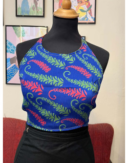 Μεταξωτό halter top διπλής όψης 