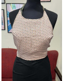 Μεταξωτό halter top διπλής όψης 