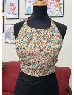 Μεταξωτό halter top διπλής όψης 