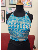 Μεταξωτό halter top διπλής όψης 