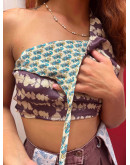 Μεταξωτό halter top διπλής όψης 