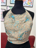 Μεταξωτό halter top διπλής όψης 