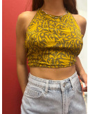 Μεταξωτό halter top διπλής όψης 