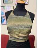 Μεταξωτό halter top διπλής όψης 