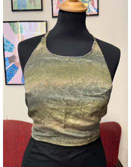 Μεταξωτό halter top διπλής όψης 