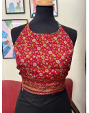Μεταξωτό halter top διπλής όψης 