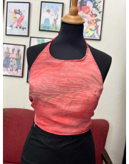 Μεταξωτό halter top διπλής όψης 