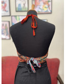 Μεταξωτό halter top διπλής όψης 