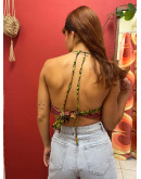 Μεταξωτό halter top διπλής όψης 