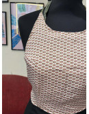 Μεταξωτό halter top διπλής όψης 