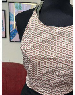Μεταξωτό halter top διπλής όψης 
