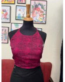 Μεταξωτό halter top διπλής όψης 