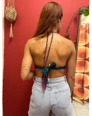 Μεταξωτό halter top διπλής όψης 
