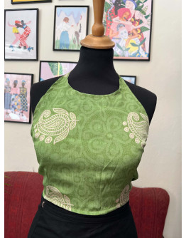 Μεταξωτό halter top διπλής όψης 