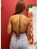 Μεταξωτό halter top διπλής όψης 