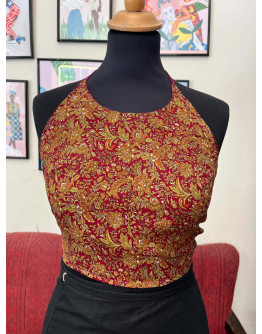 Μεταξωτό halter top διπλής όψης 