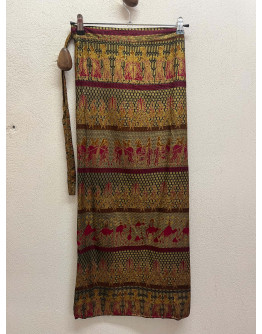 Vintage εμπριμέ wrap φούστα 
