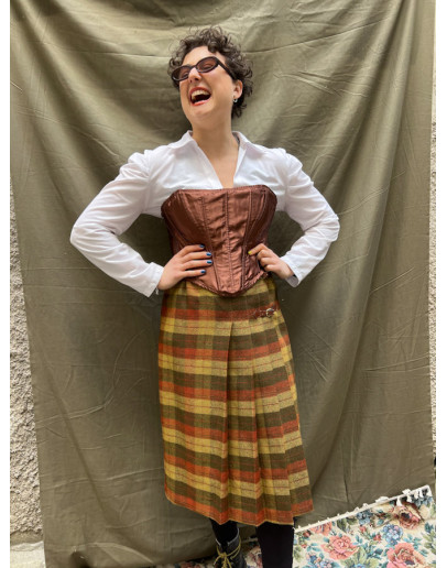 Vintage μάλλινη ζιπ κιλότ S