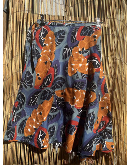 Vintage εμπριμέ wrap φούστα midi S