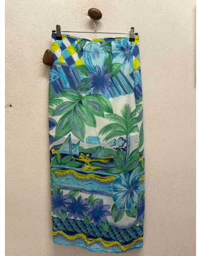 Vintage εμπριμέ wrap φούστα 