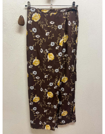 Vintage εμπριμέ wrap φούστα 